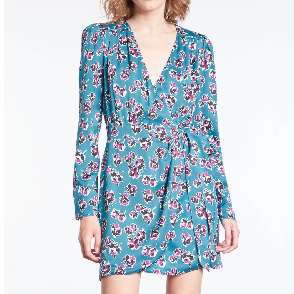 NWT The Kooples Short Printed Wrap Dress - S